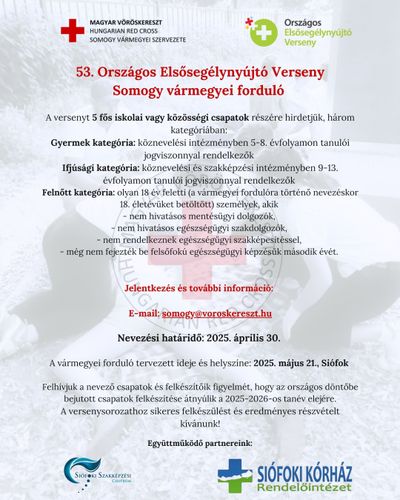 Elsősegélynyújtó Versenyt hirdet a Magyar Vöröskereszt